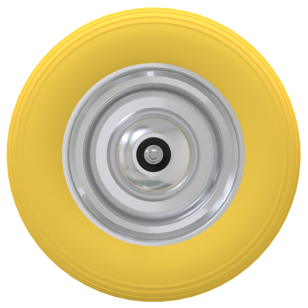 Accessories / Individual parts | for wheelbarrows | polyurethane wheel, incl. double-bearing axle, | nuts and washers